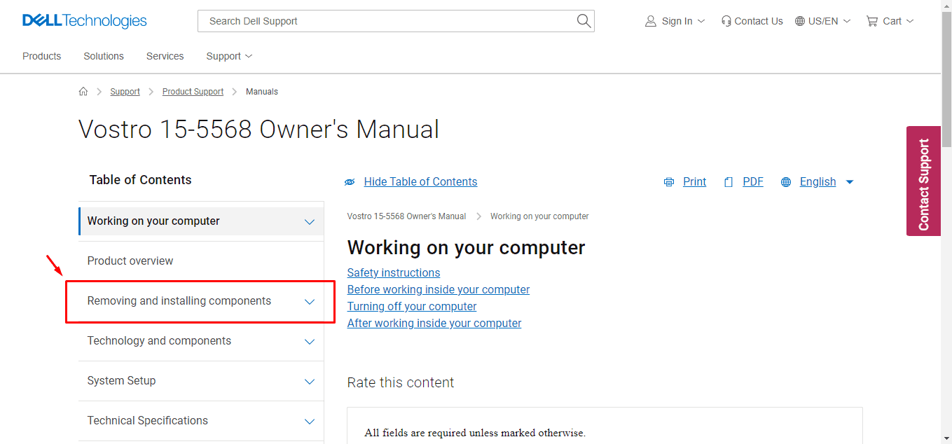 dell support website finding M.2 Slot