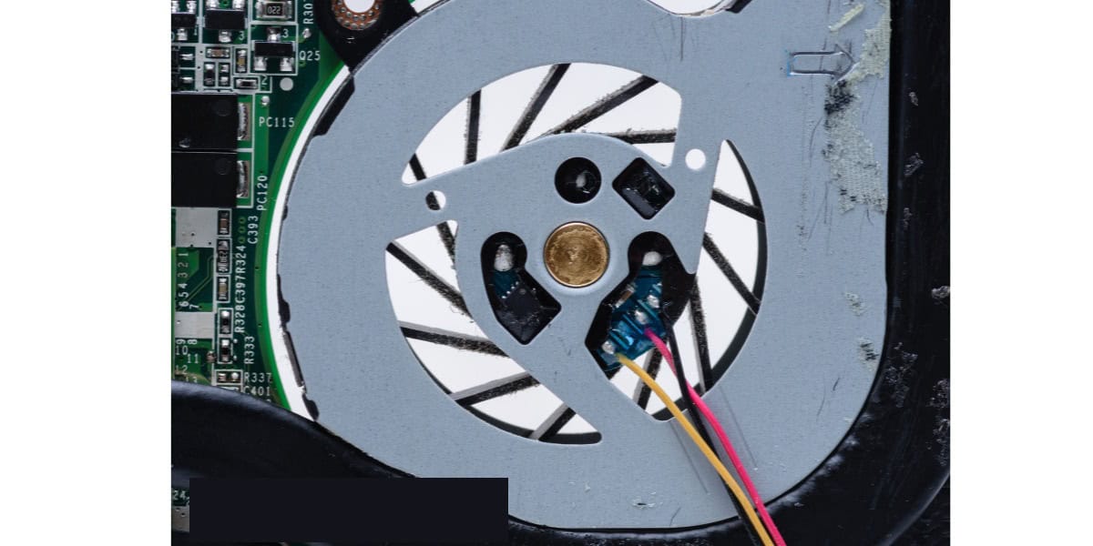 check laptop cooling fan wires